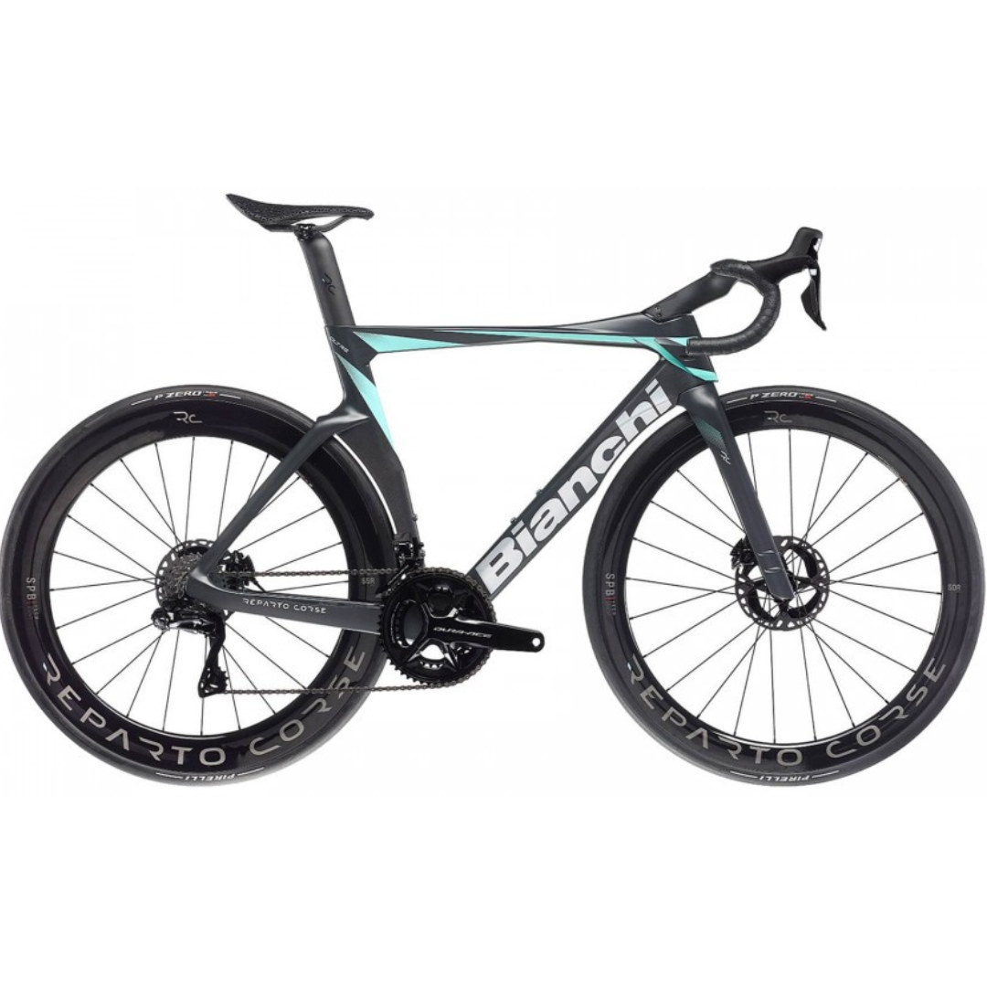 Bicicletta Bianchi Oltre RC Dura Ace Di2 12v Antracite/Celeste