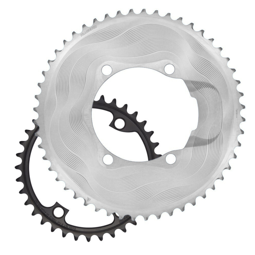 Front Chainring Set 2x12V Round Chainring Set for 110 BCD 4b Shimano Asymmetric 50T-34T