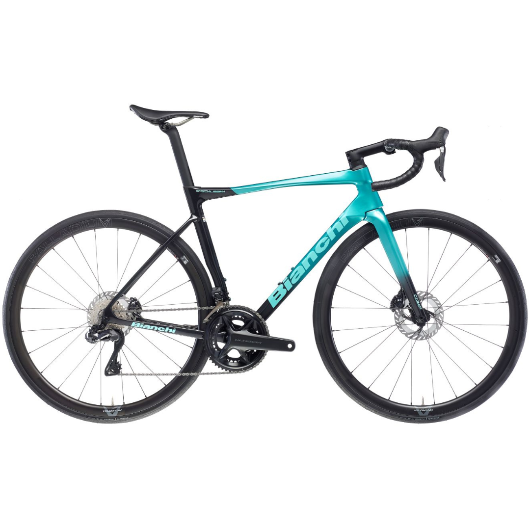 Bicicletta Bianchi Specialissima Comp Ultegra Di2 12sp - Grafite/Celeste