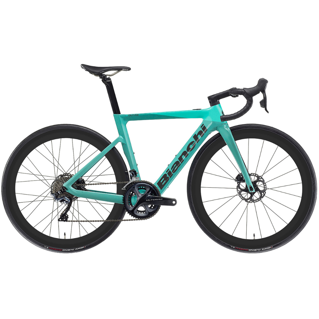 celeste rennrad Fahrrad Bianchi e-Oltre Dura-Ace Di2 2x12sp Mahle X30 250Wh
