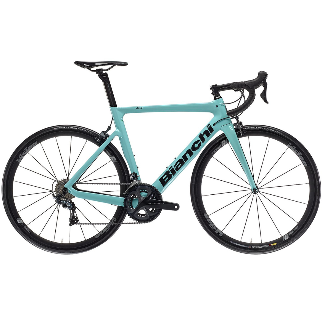 bianchi kinderfahrrad Bicicletta Bianchi Aria Aero Ultegra 11sp 52/36 - Celeste