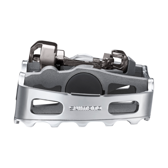 Pedali Shimano M324 SPD Argento Con Tacchette SM-SH56 - Duale Per MTB E Città
